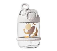 Kinder Wasserflasche mit Strohhalm, Trinkflasche für Kinder mit Motiv Trinkflasche Kinder Kinderflasche Flasche für Schule Kindergarten (White)