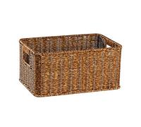 KinderCoring Cesta de Picnic Rectangular Tejida en PP Imitación Rattan Canasta Organizador de Frutas y Pan Bandeja Lavable Decorativa Contenedor de Almacenamiento