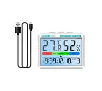 KinderCoring Higrómetro Doméstico con Medidor de Temperatura y Humedad Multifuncional Recordatorio de Confort Ambiental Material Pp Pantalla, Gato Gris