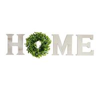 KinderCoring Letrero Decorativo Rústico de Madera con Letras, Decoración para Colgar en La Pared Del Hogar, Elegante Corona Decorativa con Palabras Y Follaje para, Blanco, tal como se describe