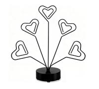 KinderCoring Soporte de Escritorio para Fotos con Forma de, Expositor de Tarjetas de Mesa, Elegante Expositor de Fotos para Tarjetas de Boda, Notas de Papel, Negro