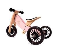 Kinderfeets Tiny Tot Plus Rosa - Triciclo y Rueda 2 en 1 de Madera, a Partir de 1,5 años