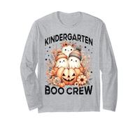 Kindergarten Boo Crew Teacher Women Kids Fall Halloween Fantasma Manga Larga