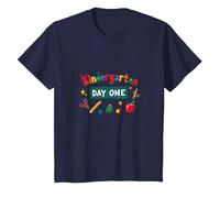 Kindergarten Día Uno: Emocionante Primera Aventura Escolar Camiseta, Niños, Azul Marino, 4 años