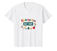 Kindergarten Día Uno: Emocionante Primera Aventura Escolar Camiseta, Niños, Blanco, 4 años