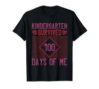 Kindergarten Grade Survived 100 Days of Me Back To School Camiseta gráfica económica