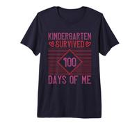 Kindergarten Grade Survived 100 Days of Me Back To School Camiseta Premium