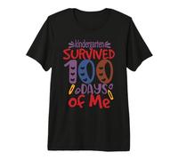 Kindergarten Grade Survived 100 Days of Me Back To School Camiseta Premium
