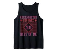 Kindergarten Grade Survived 100 Days of Me Back To School Camiseta sin Mangas