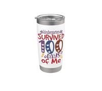 Kindergarten Grade Survived 100 Days Of Me Back To School Vaso térmico de acero inoxidable de doble pared