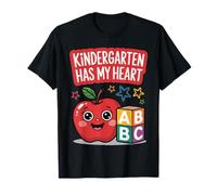 Kindergarten Has My Heart Teacher Classroom Love Apple ABC Camiseta