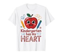 Kindergarten Has My Heart Teacher Valentine Love Kids Style Camiseta