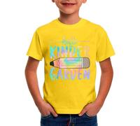 kindergarten hola escuela yo vengo niños primer día de escuela camisetas guardería graduación camisetas, amarillo, 6-7 años
