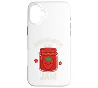 Kindergarten Is My Jam Strawberry Regreso a la Escuela Niñas Niños Carcasa para iPhone 16 Plus