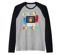 Kindergarten Level Unlocked Gamer Back to School Boy Camiseta Manga Raglan