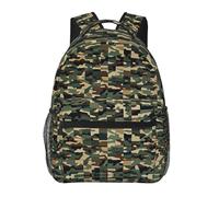 Kindergarten Mochilas Antirrobo Mochila Escolar Infantil Arte de camuflaje militar con camuflaje verde genial Portátil Bolso de Escuela para Hombres Mujeres Deportes 29X40cm