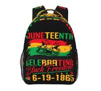 Kindergarten Mochilas Estampado Mochila Escolar Infantil Juneteenth Celebrando la Libertad Negra Multifuncional Bolsa para la Escuela para Trabajo Diario Juveniles Hombres 29X40cm