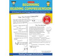 kindergarten reading comprehension workbook For Beginning: Sight Words Reading Passages with Comprehension Questions for Emergent Readers