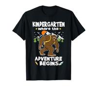 Kindergarten The Adventure Begins Back To School Bigfoot Camiseta