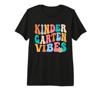 Kindergarten Vibes Retro Teacher Women Kids Back to School Camiseta Premium