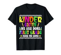 Kindergarten We Are Done 1er Grado Here We Come Lindo unicornio Camiseta