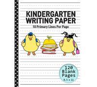 Kindergarten Writing Paper: 10 Primary Lines Per Page, Wide Line Handwriting Practice Notebook for Kids, Pre-K Dotted Line Writing Paper
