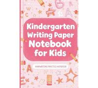 Kindergarten Writing Paper Notebook for Kids | Pink Handwriting Practice Book | 6x9 Primary Lined Paper with Name & Date | 120 Pages