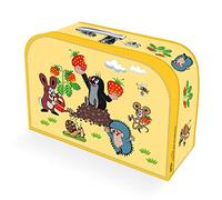 Kinderkoffer Der kleine Maulwurf Spielzeugkoffer Pappkoffer gelb medium: Motiv Erdbeeren mit Metallhenkel und Metallverschluss