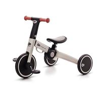 Kinderkraft 4TRIKE Triciclo 3 en 1, Minibicicleta, Bicicleta sin Pedales, Bicicleta bebé, para niños, Minitriciclo de Equilibrio, Plegable, Asiento Ajustable, 12 Meses - 5 años, 25 kg, Gris