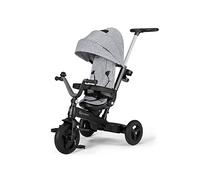 Kinderkraft 5 en 1 Twipper, Triciclo para Correr con Barra de Empuje, Asiento Giratorio de 360°, Manillar para Padres con Altura Ajustable, Capota, De 9 Meses a 5 años, Gris