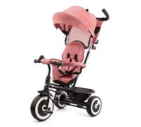 Kinderkraft Aston Triciclo Evolutivo, Bicicleta Sin Pedales, Bicicleta Bebe, Plegable, para Niños, Cinturón, con Accesorios, Portavasos, Cesta, 9 Meses a 25 kg, Rosa