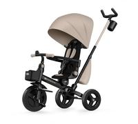Kinderkraft Aveo 2 Pro Bebé, Plegable, Trike, Bicicleta para Niños, Triciclo Evolutivo, Bicicleta Bebe, con Accesorios Práctico, Dos Cestas, 9 Meses a 25 kg, Beige