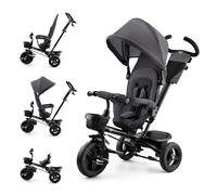 Kinderkraft Aveo Bebé, Plegable, Trike, Bicicleta para Niños, Triciclo Evolutivo, Sin Pedales, Bicicleta Bebe, con Accesorios Práctico, Dos Cestas, 9 Meses a 25 kg, Gris