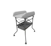 Kinderkraft BUBBLY Bañera para bebé con soporte, plegable, con cambiador, montaje rápido y sencillo, gris