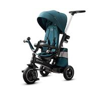 Kinderkraft EASYTWIST Triciclo Infantil, con Accesorios, Ventana de Techo, Cinturones de Seguridad, rotación de 360 Grados, Rueda Libre, Barra de Empuje, a Partir de 9 Meses hasta 5 años, Verde