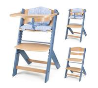 Kinderkraft ENOCK Trona Bebé de Madera, con Cojines, Evolutiva Silla Alta, Ergonómica, Regulable, Nordic Breeze