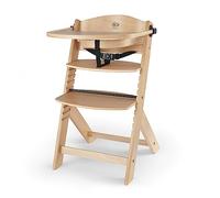 Kinderkraft ENOCK Trona bebé de Madera, Infantil, Portatil, para niños, Evolutiva silla alta, Ergonómica, Con accesorios, Barrera y Bandeja, Madera natural