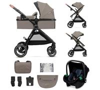 Kinderkraft ESME Carrito bebé 3 en 1 Set, con Portabebés Mink PRO I-Size, Sistema de Viaje, Cochecito para Bebé, Cochecito, Plegable, para Recién Nacido hasta 4 Años, Beige