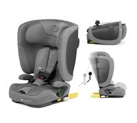 Kinderkraft FIX2GO Silla infantil i-size, 76-150 cm, base Isofix, Top Tether, sensores electrónicos, hasta aprox. 12 años, sistemas de seguridad, tapizados premium, reclinables, Gris