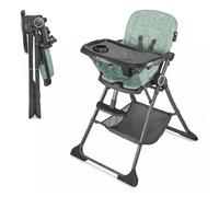 Kinderkraft FOLDEE trona plegable 6-36 meses, ligera 6 kg, bandeja doble, respaldo regulable, arnés 5 puntos, Verde