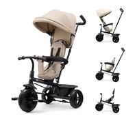Kinderkraft Freeway 2, Triciclo Evolutivo para Bebé, Asiento Giratorio 360°, Pedales Libres, Arnés de 3 Puntos, Freno Central, 9 Meses a 5 Años, Beige