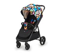 Kinderkraft GRANDE PLUS Silla de Paseo ligera desde Nacimiento hasta 22 kg, Plegado con una sola mano, Posición tumbada, Suspensión de todas ruedas, Capota grande XL, Happy Shapes
