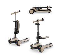 Kinderkraft Halley 2, Correpasillos Desde 12 Meses y Patinete Desde 24 Meses, 2 en 1, para Niños, Ajustable, Triciclo, Bici sin Pedales, 3 Ruedas, LED, Multifuncional, hasta 50 kg, Blanco