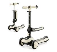 Kinderkraft Halley, Patinete 2 en 1, para Niños, Ajustable, Draisienne, Triciclo, Multifuncional, Bici, 3 Ruedas, LED, De 2 años hasta 50 Kilos, Blanco