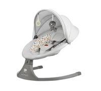 Kinderkraft Hamaca LUMI 2, Columpio eléctrico para bebés, Desde el nacimiento hasta los 9 meses, Altura regulable, 5 modos, 12 melodías, Arco con juguetes, Gris claro