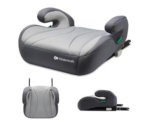 Kinderkraft I-BOOST Silla de coche, Silla de Bebe, Asiento de coche, I-Size, 135-150cm, asiento elevador de 9 a 12 años, fácil de montar, postura ergonómica, espuma adicional, Gris