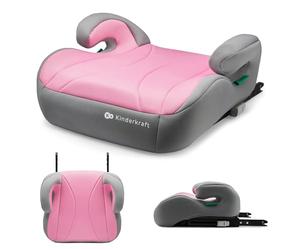 Kinderkraft I-BOOST Silla de coche, Silla de Bebe, Asiento de coche, I-Size, 135-150cm, asiento elevador de 9 a 12 años, fácil de montar, postura ergonómica, espuma adicional, Rosa