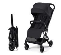 Kinderkraft INDY 3 silla de paseo ligera 7,3 kg, desde el nacimiento hasta 15 kg, plegado con una mano CLICK & FOLD, compacta, ruedas TPR, arnés 5 puntos, Negro