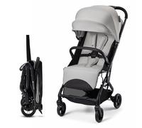 Kinderkraft INDY 3 silla de paseo ligera 7,3 kg, desde el nacimiento hasta 15 kg, plegado con una mano CLICK & FOLD, compacta, ruedas TPR, arnés 5 puntos, Gris
