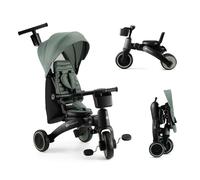 Kinderkraft JAZZ2 Triciclo 6 en 1, con función de Rueda para niños, Cochecito Plegable con Accesorios, protección UV UPF50+, de 9 Meses a 5 años, Verde